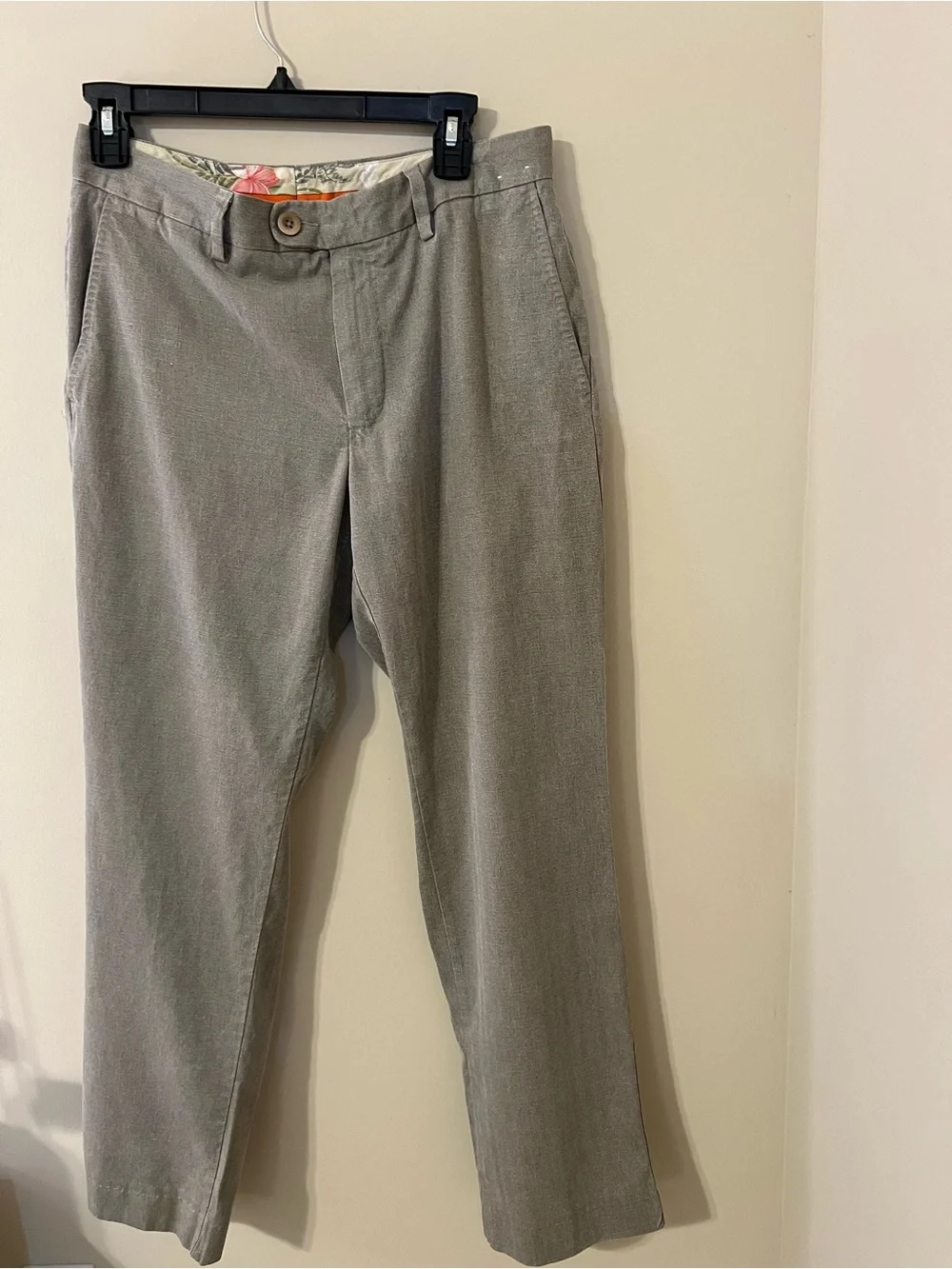Tommy Bahama Men’s Casual Gray/tan Flat front Pants Size 30X32